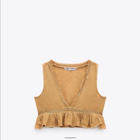 ZARA Ruffled Crop Top - Picture 3 of 7